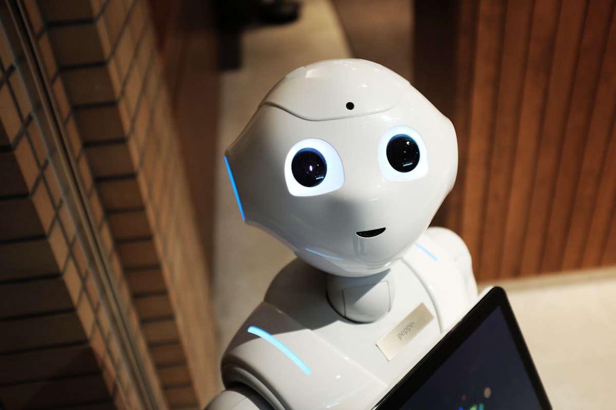 Robot and technology representing AI automation